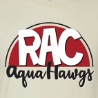 2024-2025 "RAC" Cream, Red, & White AquaHawgs Team T-shirt