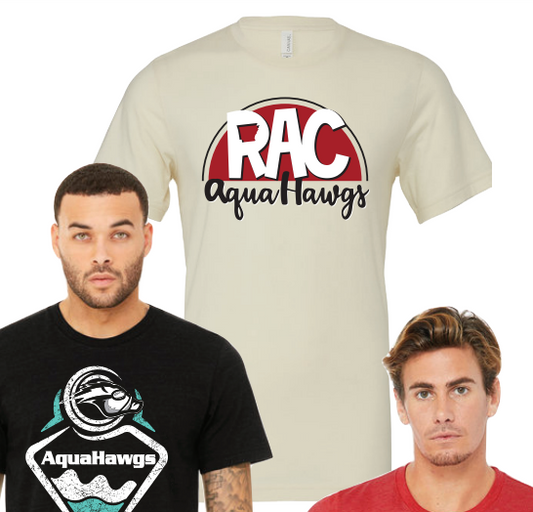 2024-2025 "RAC" Cream, Red, & White AquaHawgs Team T-shirt